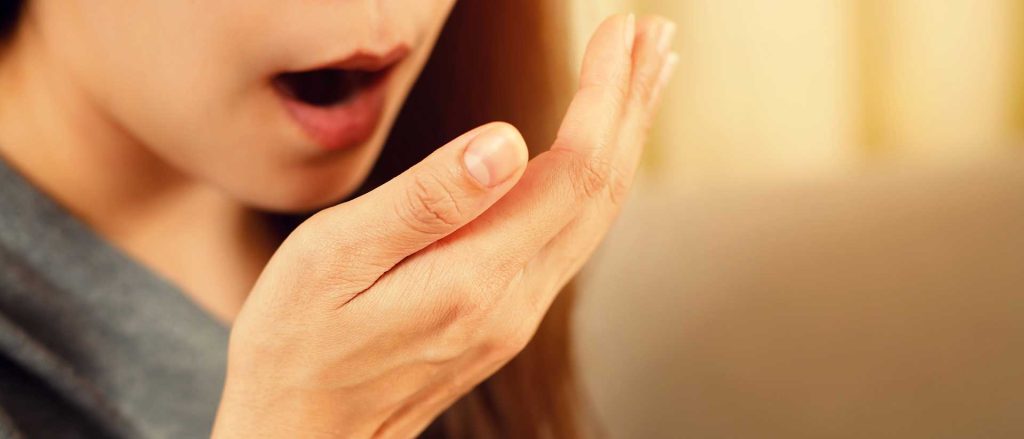 Women with bad breath
